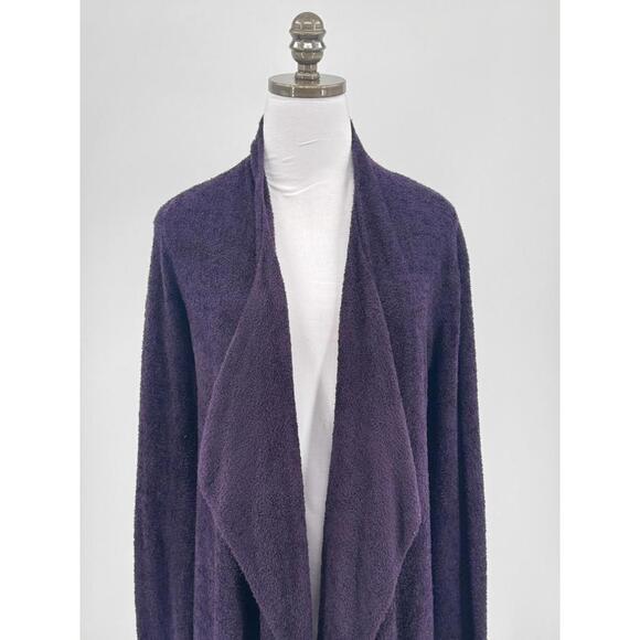 Barefoot Dreams Bamboo Chic Lite Purple Open Front Cozy Lounge Cardigan Sz S/M - Picture 2 of 5